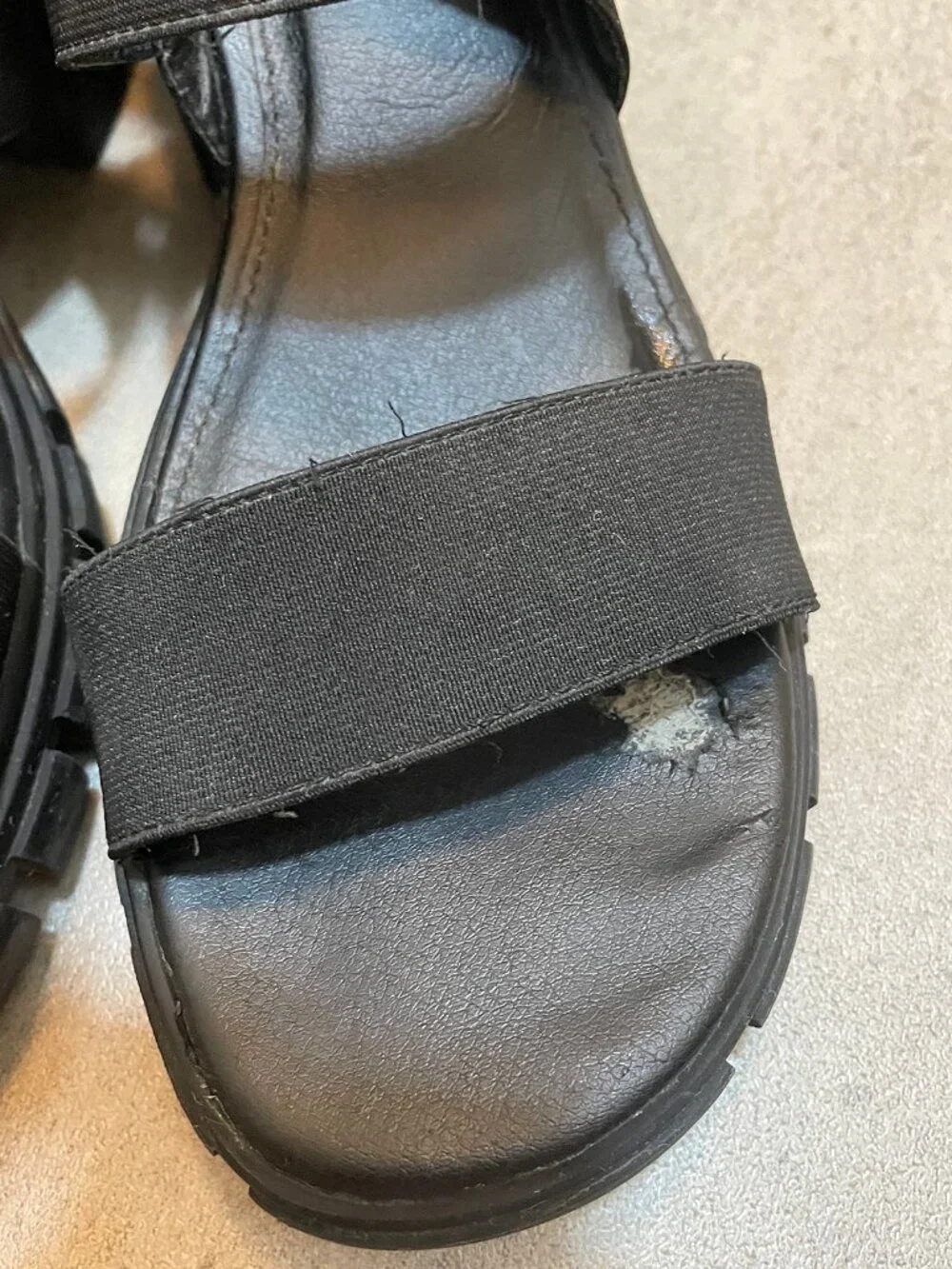 Chunky black sandal platform heels sz 7.5